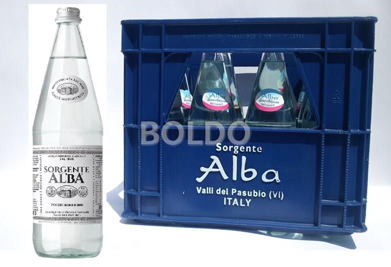 Acqua Alba da 1 Litro 12 Bottiglie Vetro a Rendere Formato Naturale